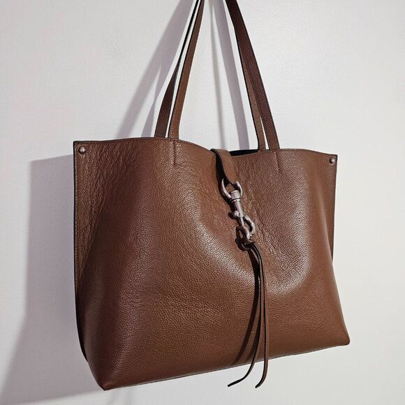 EUC REBECCA MINKOFF MEGAN LEATHER TOTE BROWN LARGE - Picture 7 of 16